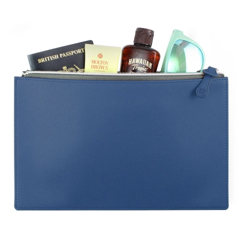 Medium Zipped Pouch in recycled Como, a quality vegan PU.