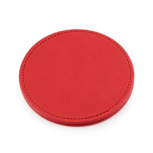  Deluxe Round Coaster in Soft Touch Vegan Torino PU. 