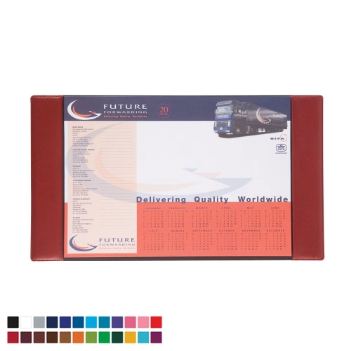  A3 Desk Pad Holder in Belluno, a vegan coloured leatherette with a subtle grain.