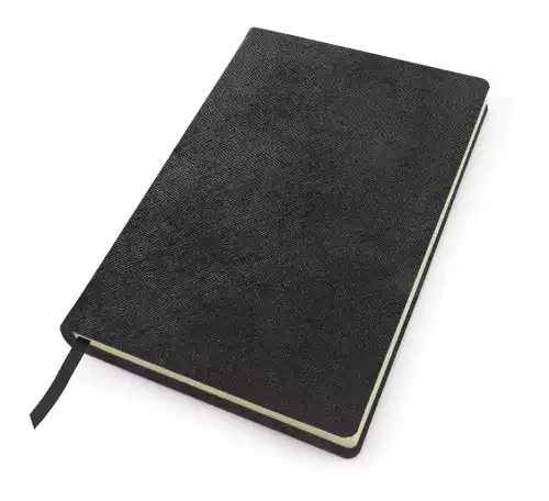 A5 Casebound Notebook in textured Saffiano in 4 metallic colours. 