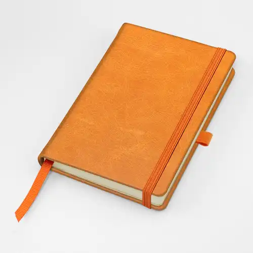 Coloured Kensington Distressed Leather Pocket Casebound Notebook with Elastic Strap & Pen Loop