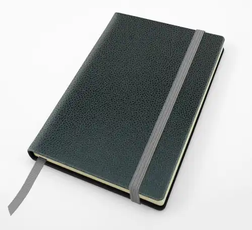 Palma Natural Recycled Leather  Pocket Casebound Notebook with Elastic Strap & Pen Loop in a choice of 5 colours