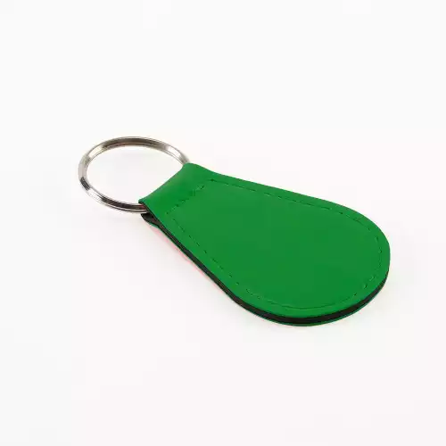 Economy Tear Drop Key Fob, in Belluno, a vegan coloured leatherette with a subtle grain.