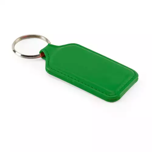 Rectangular Key Fob, in Belluno, a vegan coloured leatherette with a subtle grain.