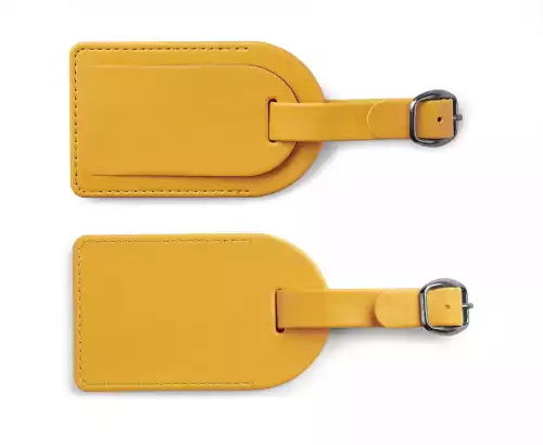 Small Luggage Tag with Security Flap in Soft Touch Vegan Torino PU.