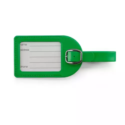 Small Luggage Tag in a choice of 20 colours, vegan soft touch Belluno.