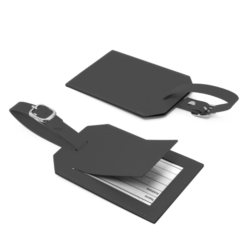 Rectangle Luggage Tag with Security Flap in Soft Touch Vegan Torino PU. 