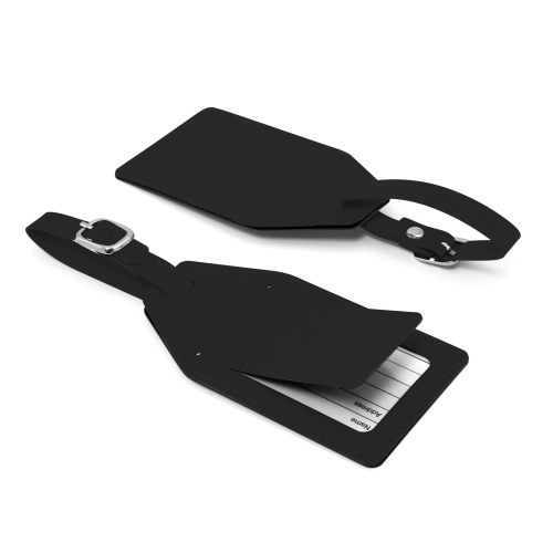 Angled Luggage Tag with security flap in Soft Touch Vegan Torino PU. 