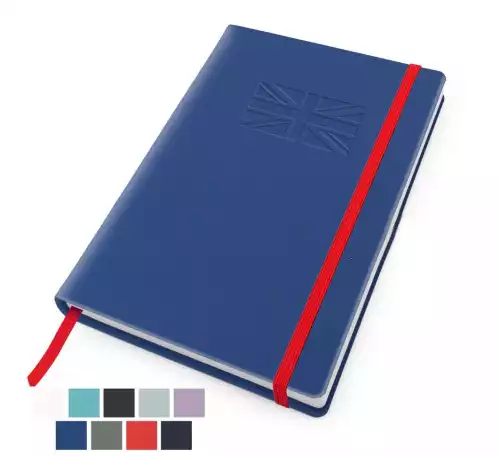 RECYCOPLUS Recycled A5 Casebound Notebook with Elastic Strap in 5 Colours