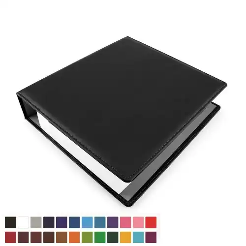 A4 Extra Extra Wide Ring Binder in Belluno, a vegan coloured leatherette with a subtle grain.