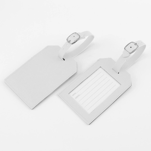Rectangle Luggage Tag, finished in COMO a quality recycled vegan material.