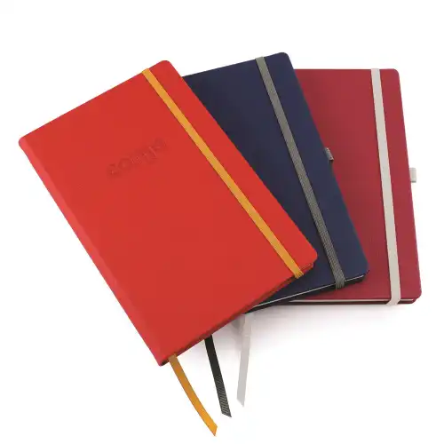 Business Planner with Elastic Strtap & Pen Loop in Recycled Como in a choice of 8 Colours