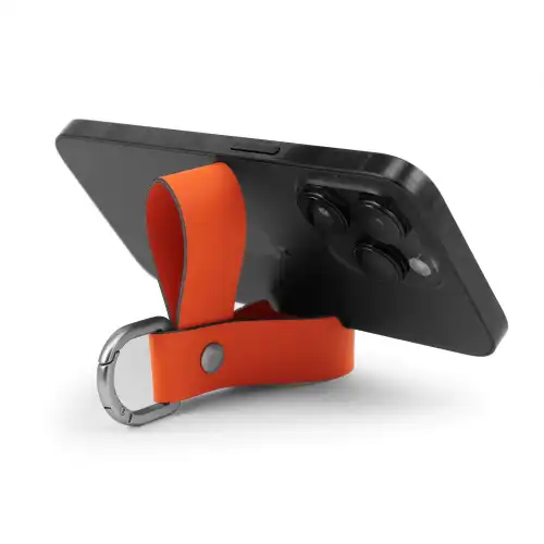 Capri Leather Mobile Phone Stand Stitched Key Fob