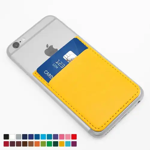 Card Case for a Smart Phone in Belluno, a vegan coloured leatherette with a subtle grain.
