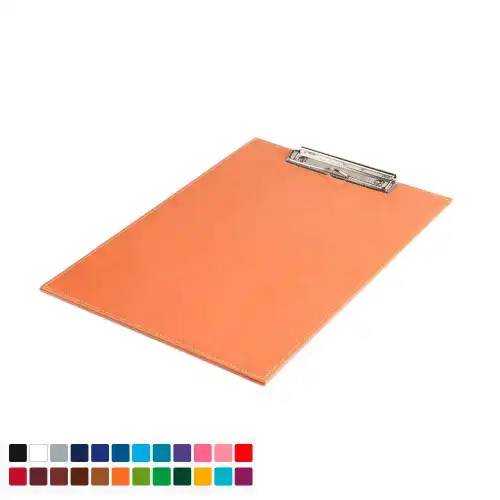 A4 Clip Board in Belluno, a vegan coloured leatherette with a subtle grain.