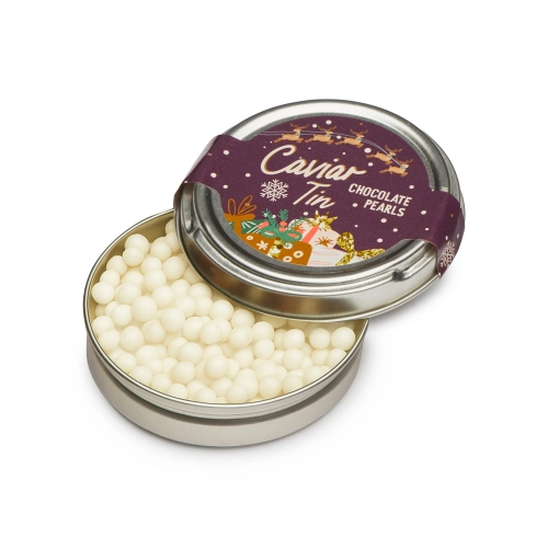 Winter Collection - Caviar Tin - White Chocolate Pearls