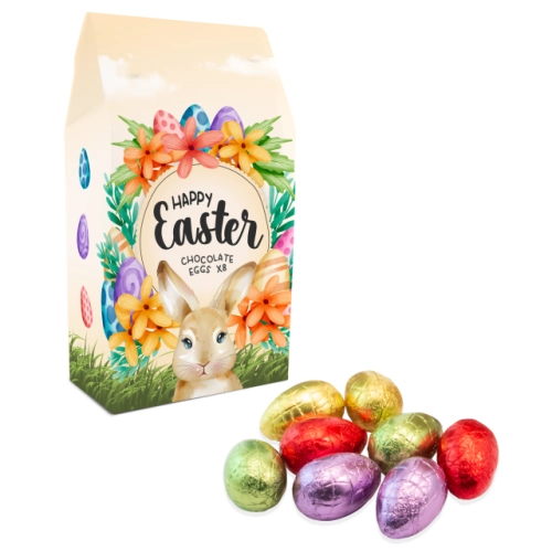 Easter - Eco Carton - Hollow Chocolate Eggs - x8