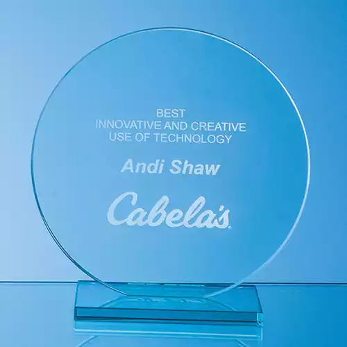 15cm x 10mm Jade Glass Circle Award