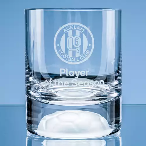 10oz Handmade Football Base Whisky Tumbler