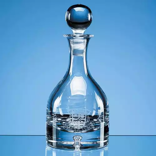 0.6ltr Handmade Bubble Base Round Wine Decanter
