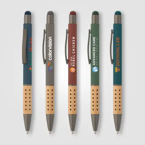 Bowie Bamboo Grip Pen w/Stylus