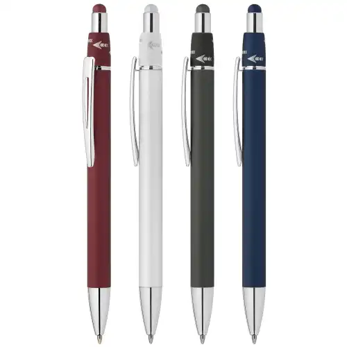 Orbit Spinner Chrome Metal Pen w/ Stylus