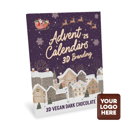 Advent Calendars - Maxi Advent Calendar - Vegan Dark Chocolate - 71% Cocoa - 3D Branding