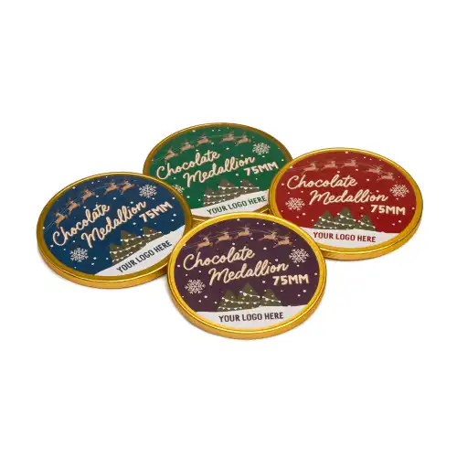 Winter Collection - Medallion - 75mm - Foiled Chocolate