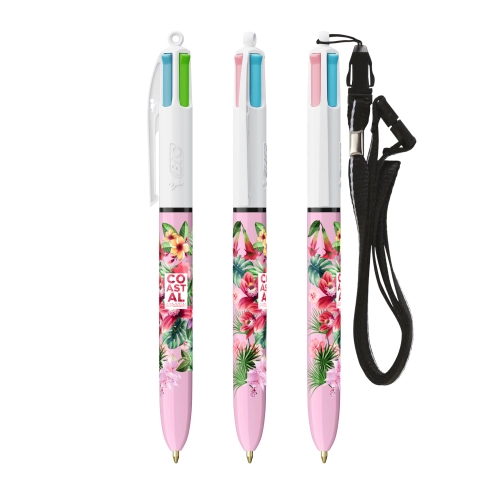 BIC® 4 Colours Fashion with Lanyard ballpen