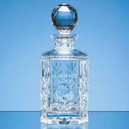 0.8ltr Blenheim Lead Crystal Panel Square Spirit Decanter