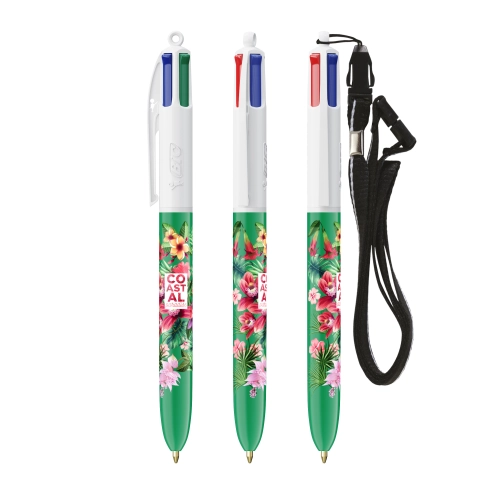 BIC® 4 Colours ballpen + lanyard