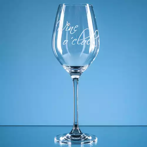 360ml Wine oclock Diamante Wine Glass