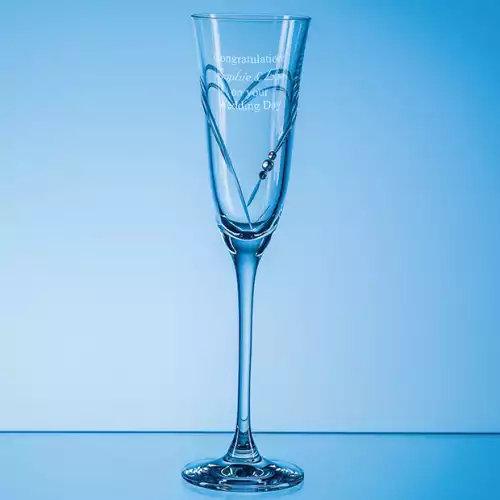 160ml Beloved Heart Diamante Champagne Flute