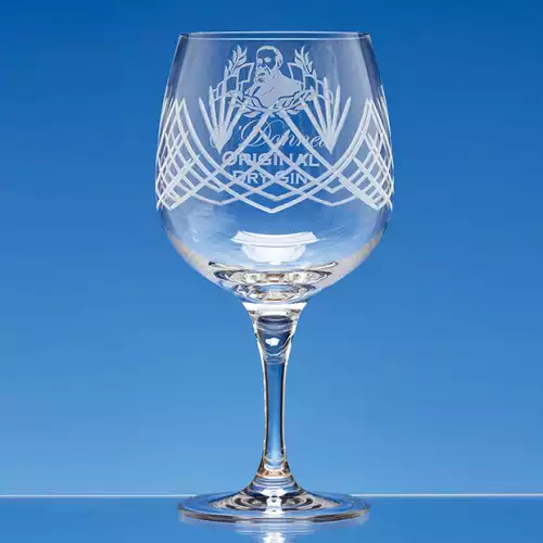700ml Panel Gin Glass with Frost Cutting