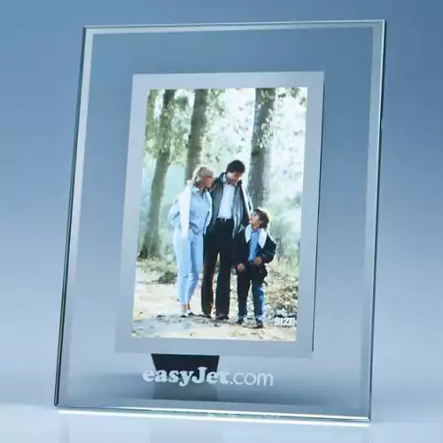 Clear Glass Frame with a Mirror Inlay for 4inchinch x 6inchinch Photo, V