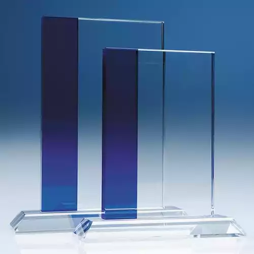 19cm Optical Crystal Blueline Rectangle