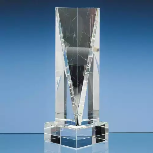 25.5cm Optical Crystal Facet Rectangle Award