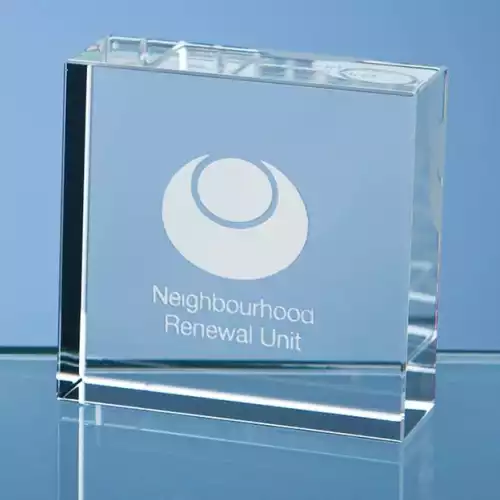 5cm Optical Crystal Square Paperweight