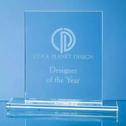 15cm x 12.5cm x 12mm Clear Glass Rectangle Award