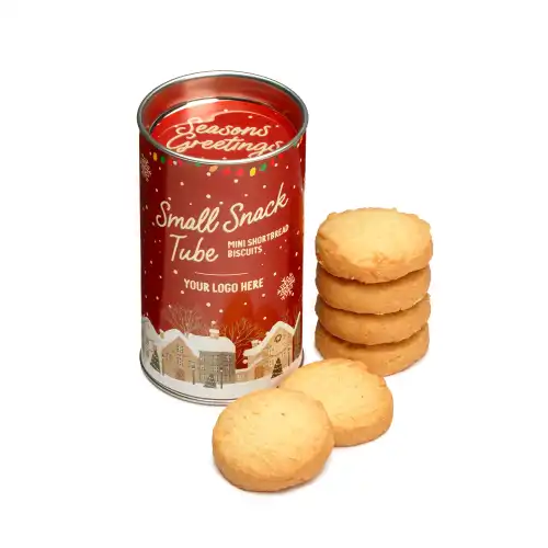 Winter Collection - Small Snack Tube - Mini Shortbread Biscuits