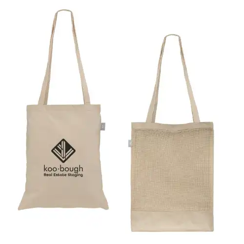 Harvest - Recycled 8 oz. Cotton & Mesh Tote Bag