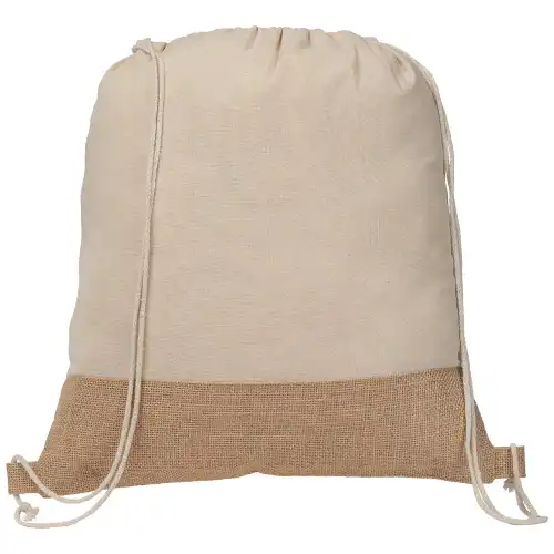 Rio™ 5 oz. Recycled Cotton and Jute Drawstring Bag