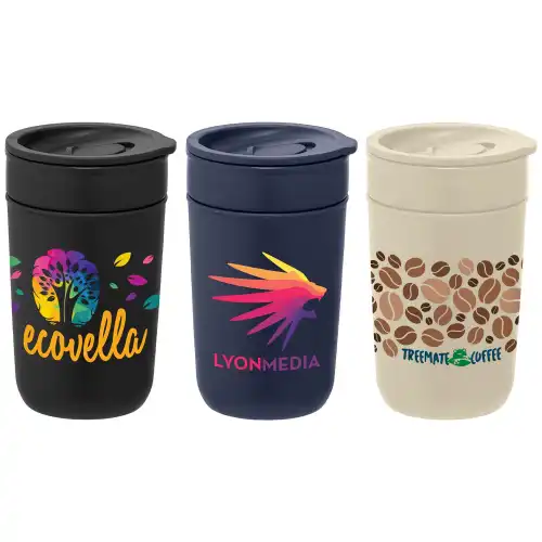 Danube - 355 ml Ceramic Tumbler with Recycled Plastic Exterior & Lid