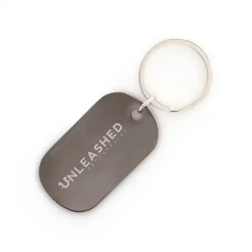 Metal Dog Tag Style Keyring