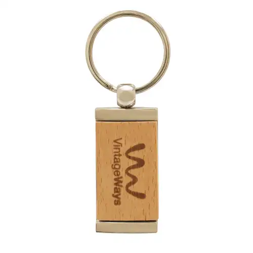 Bambley Bamboo And Metal Keyring