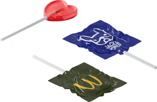 Flat heart lollipop (approx. 8.5g)