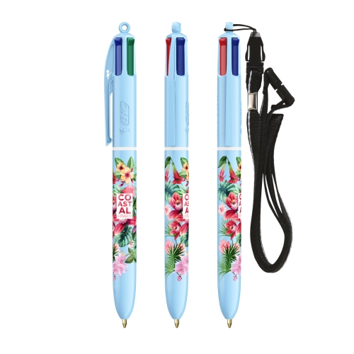 BIC® 4 Colours® Pastel + lanyard