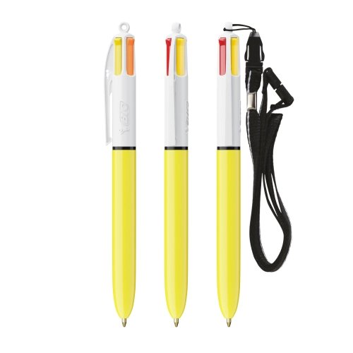BIC® 4 Colours Sun with lanyard ballpen