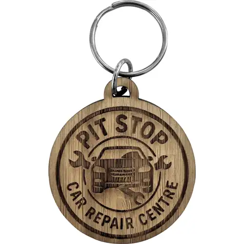 Bamboo keyring (Round)