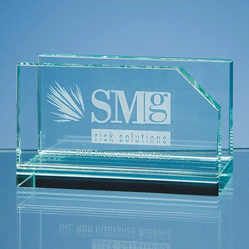 10cm Jade Glass Business Card Holder